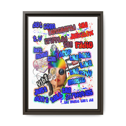 drop the beat - framed canvas art (white)