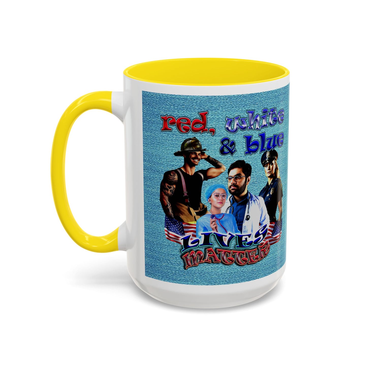rw&b lives matter - Accent Mug (faded blue)