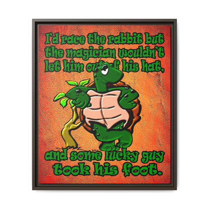 turtle race - framed canvas art (burnt orange)
