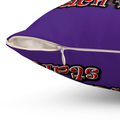 defy conquer reach - Spun Polyester Square Pillow - (purple)