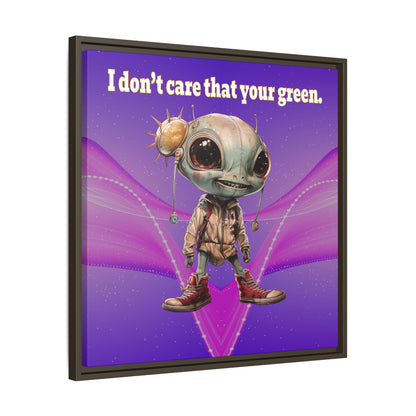 I don't care that your green - framed canvas art (purple-pink wave)