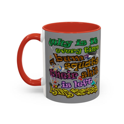 the bum's shit - Accent Mug (grey)
