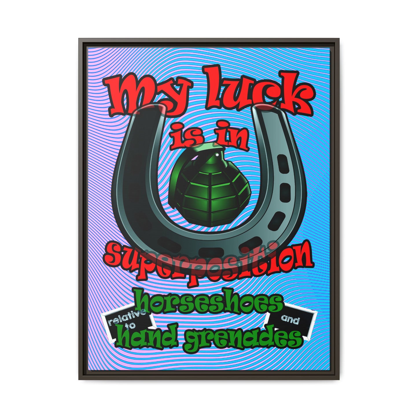 my luck - framed canvas art (light blue-purple wave)