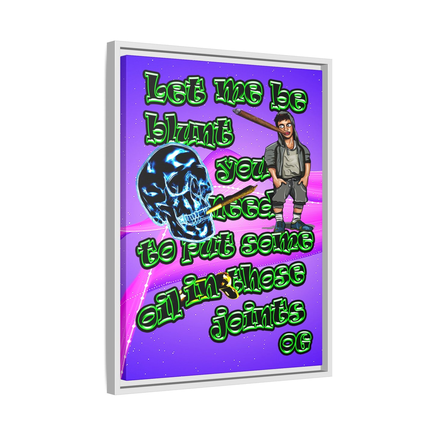 og - framed canvas art (purple-pink wave)