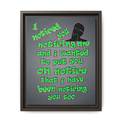 noticed you noticing - framed canvas art (grey-light grey)