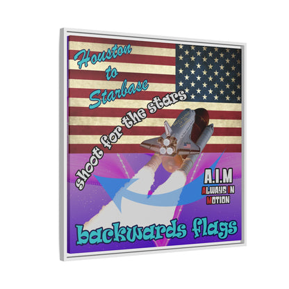 shoot for the stars - framed canvas art (purple-pink wave)