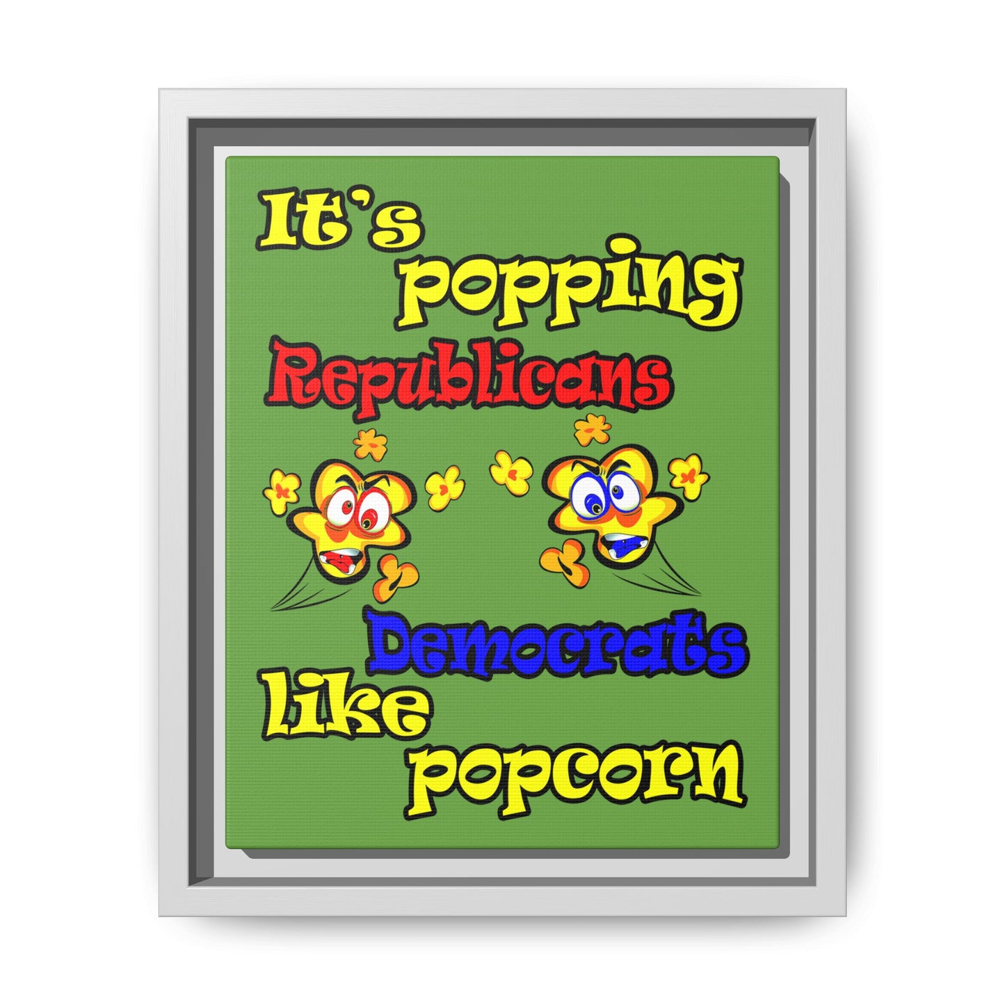 popping like popcorn - framed canvas art (green)