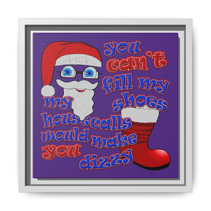 santa's shoes - framed canvas art (purple)