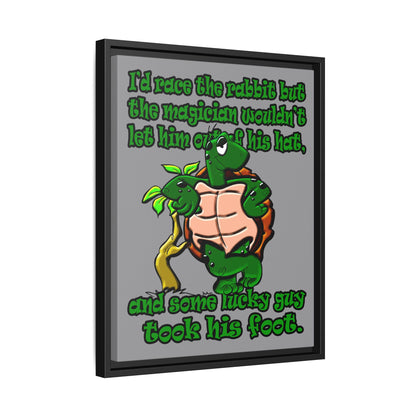 turtle race - framed canvas art (grey)