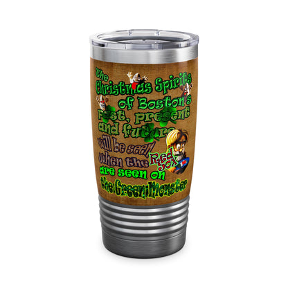 christmas spirits of boston - Ringneck Tumbler, 20oz (brown papyrus)