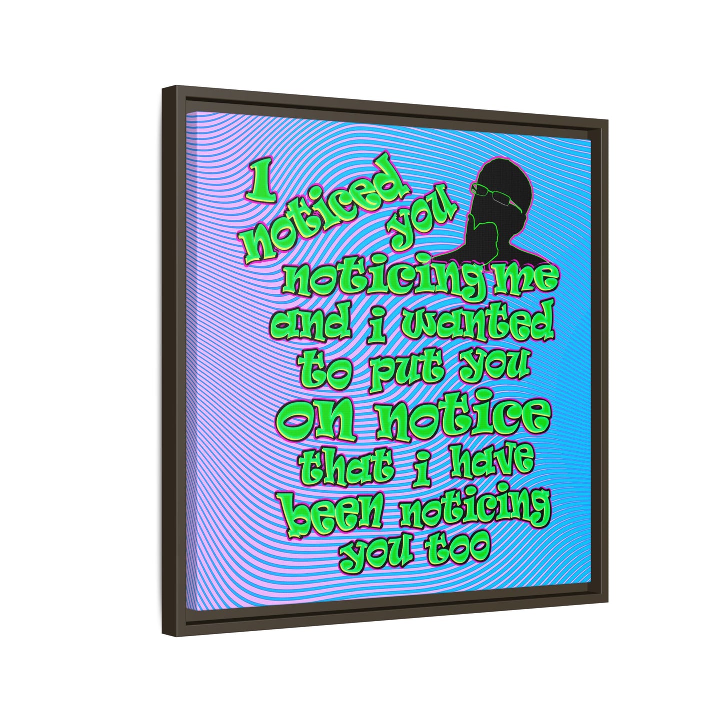 noticed you noticing - framed canvas art (light blue-purple wave)