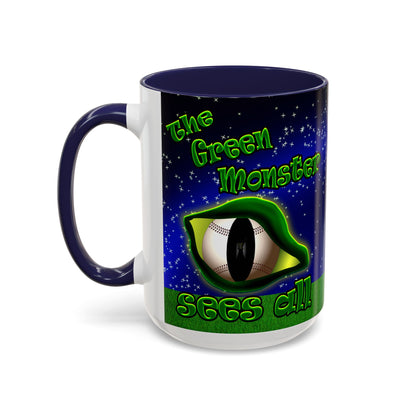 green monster - Accent Mug ('snoops' background)