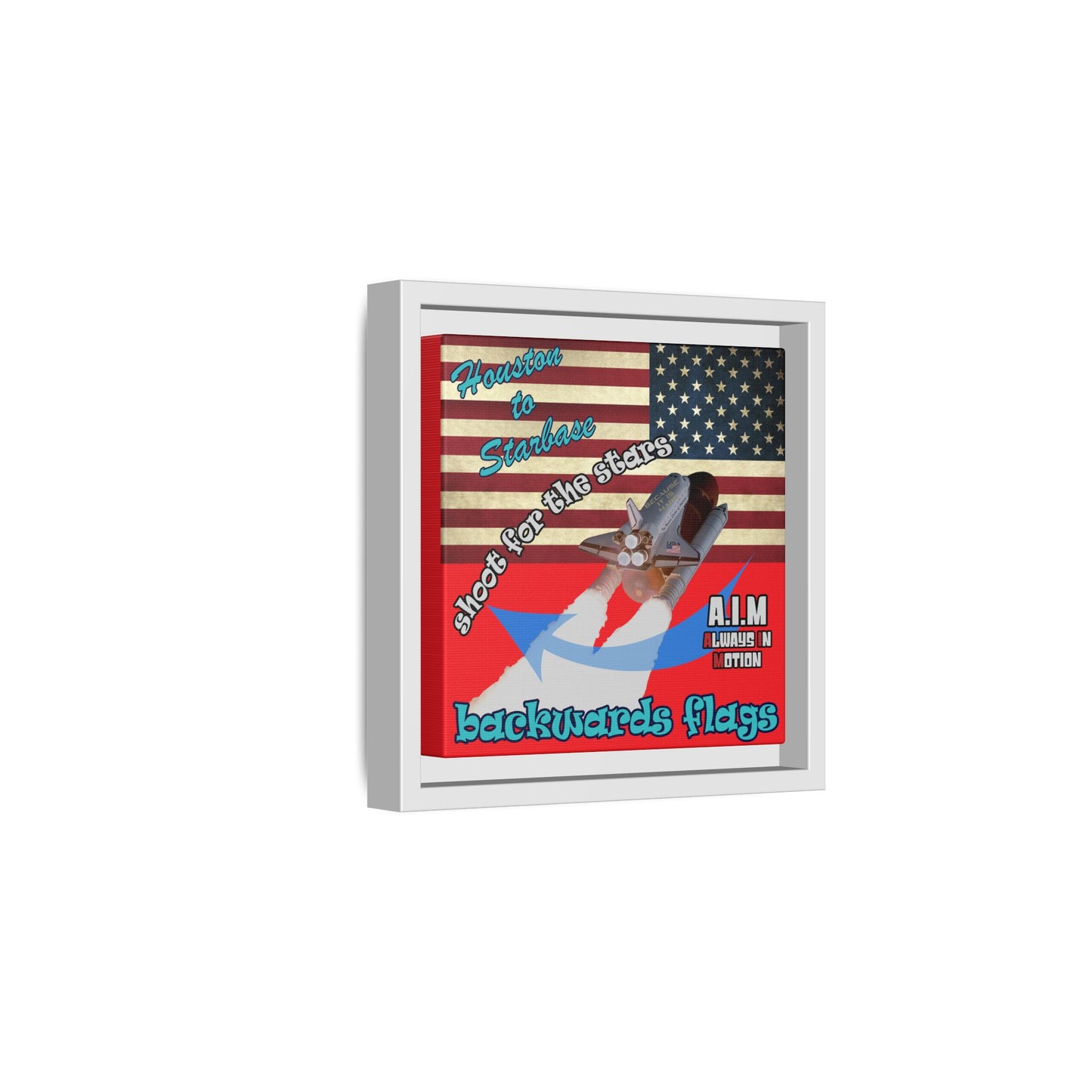 shoot for the stars - framed canvas art (red)