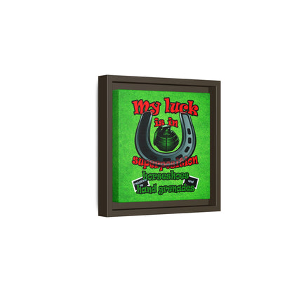 my luck - framed canvas art (green turf)