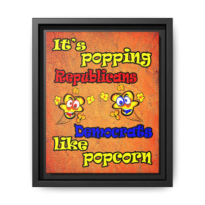 popping like popcorn - framed canvas art (burnt orange)