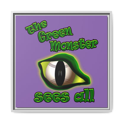 green monster - framed canvas art (light purple)