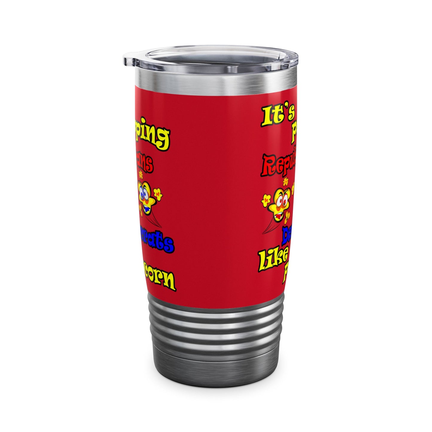 popping like popcorn - Ringneck Tumbler, 20oz (dark red)
