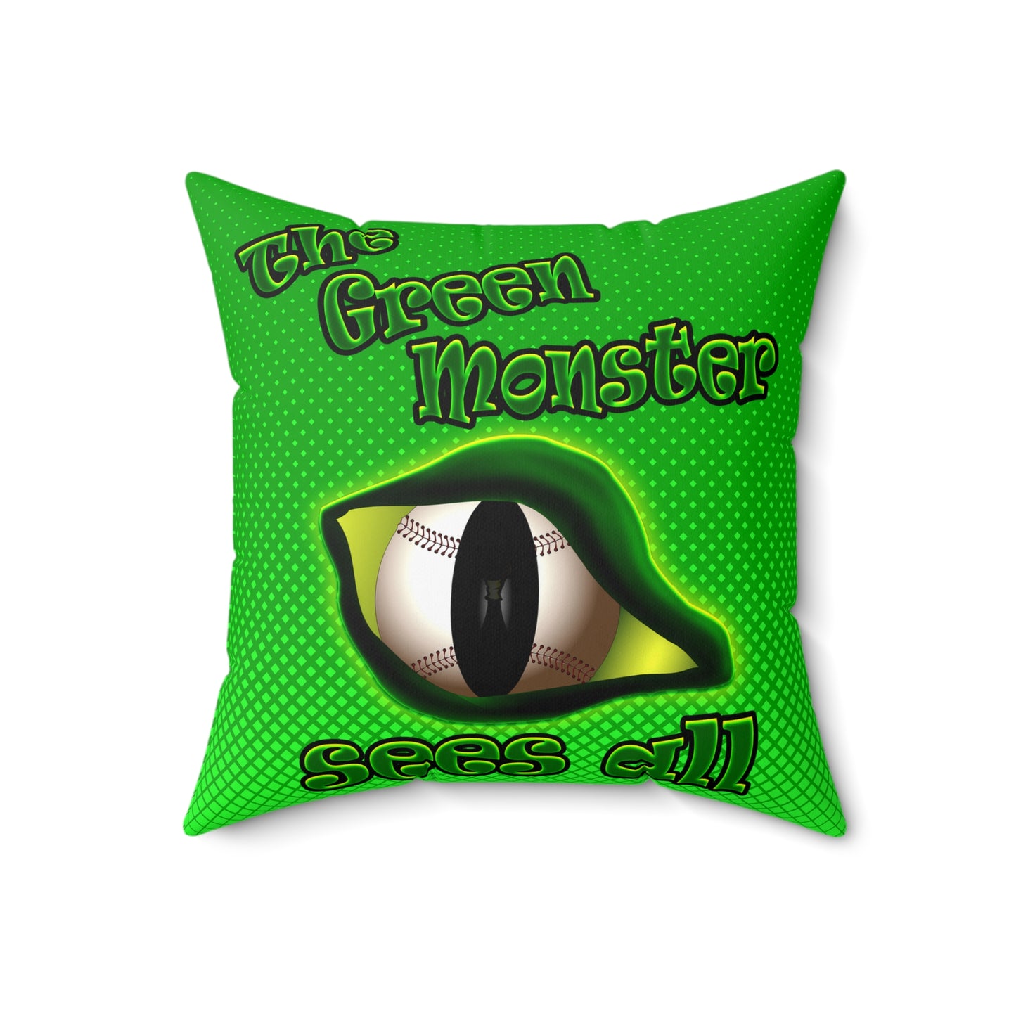green monster - Spun Polyester Square Pillow - (logo green)