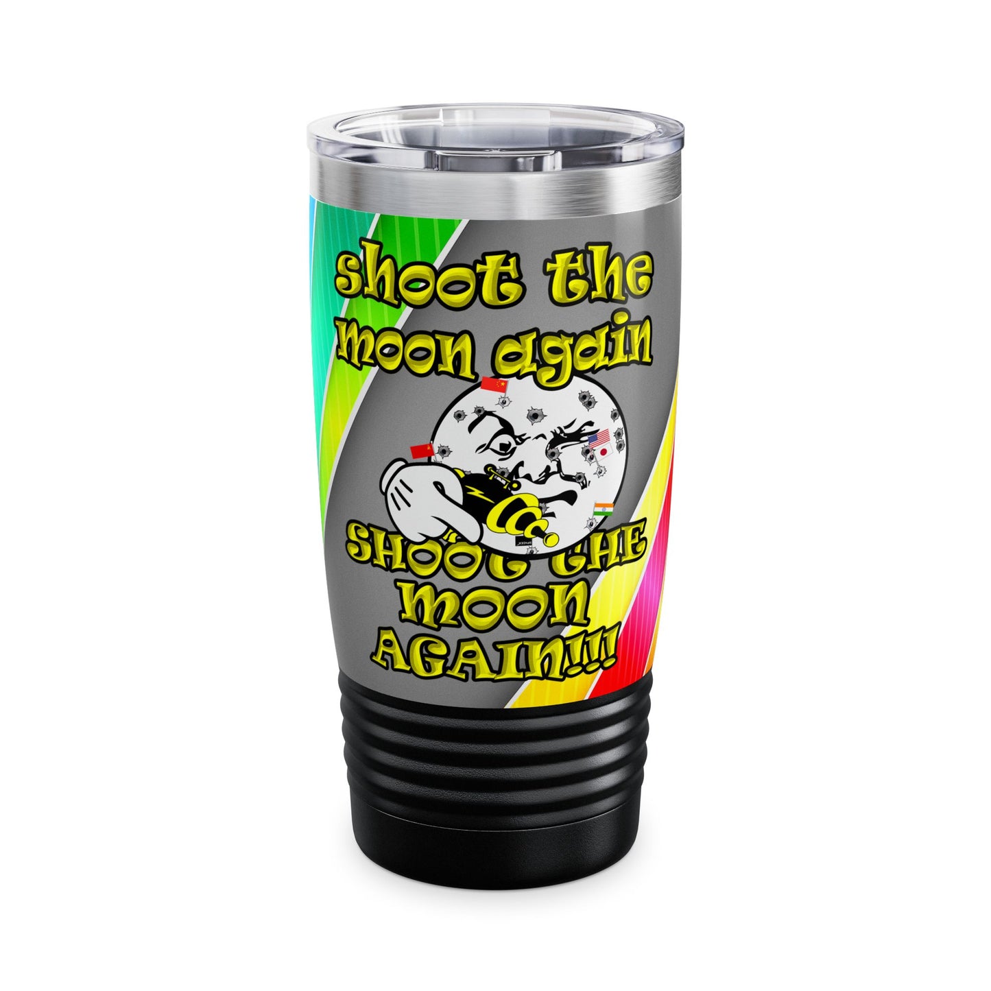 shoot the moon again - Ringneck Tumbler, 20oz (rainbow split)