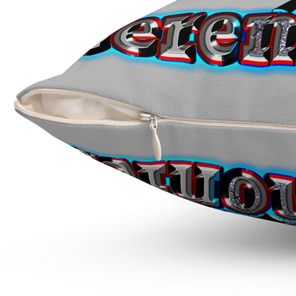 em cee squared - Spun Polyester Square Pillow - (light grey)