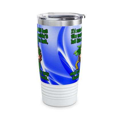 turtle race - Ringneck Tumbler, 20oz (blue-white wave)