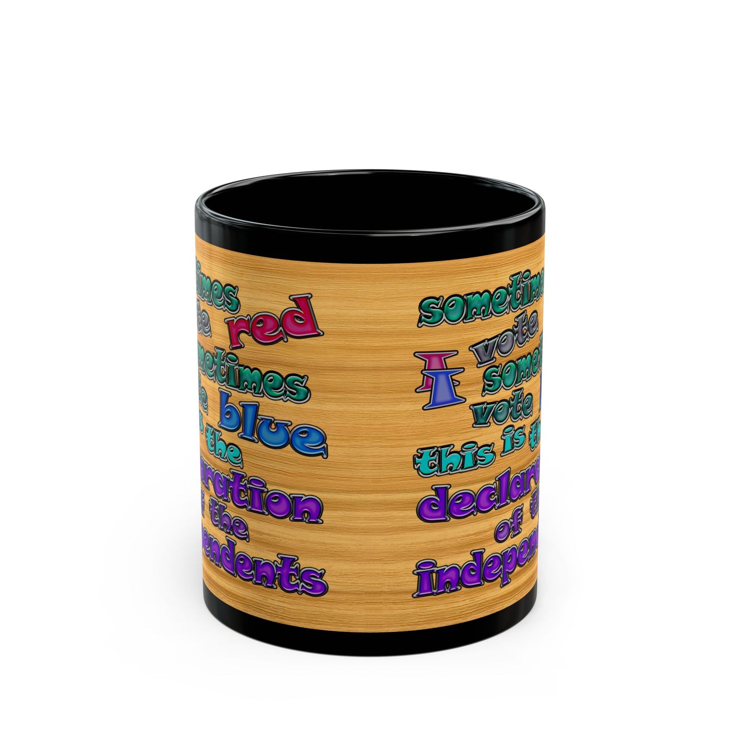 declaration of the independents - Black Mug (butterscotch wood finish)
