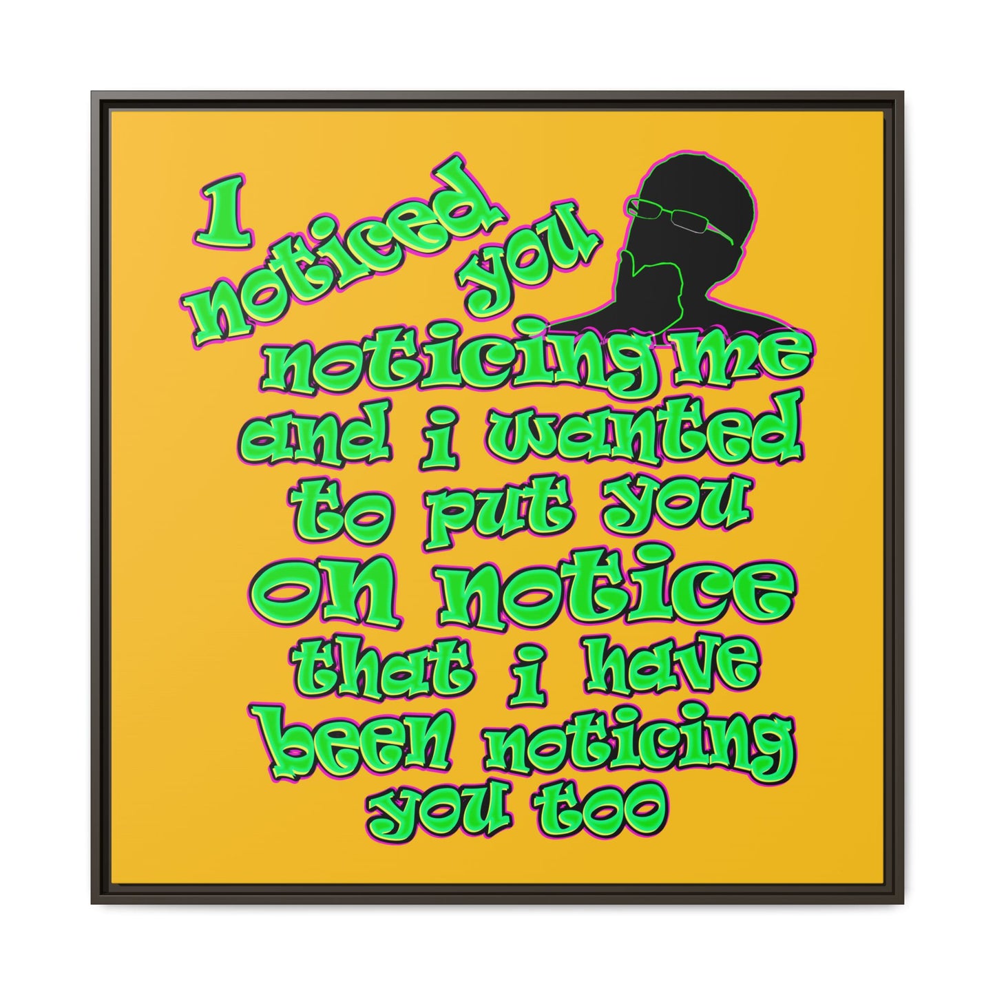 noticed you noticing - framed canvas art (yellow)
