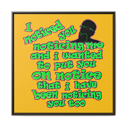 noticed you noticing - framed canvas art (yellow)