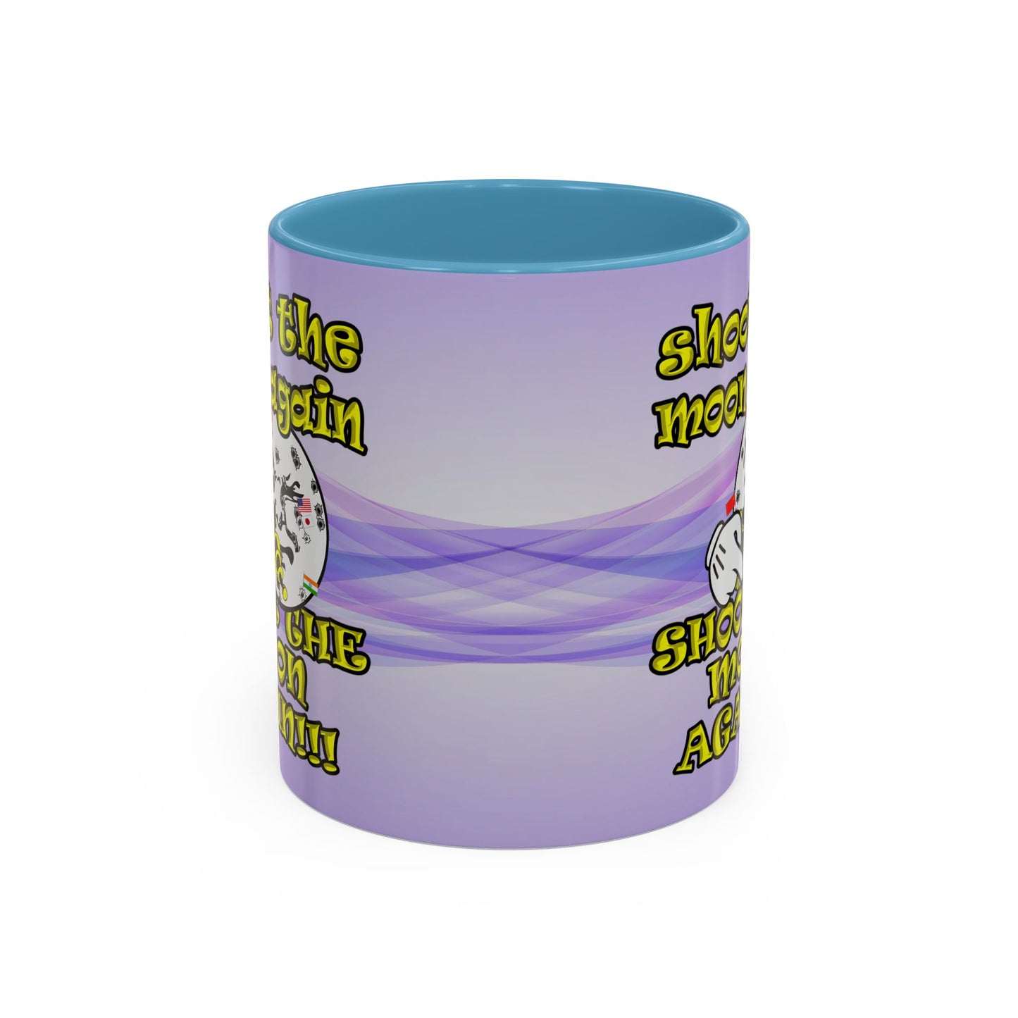 shoot the moon again - Accent Mug (light blue-pink wave)