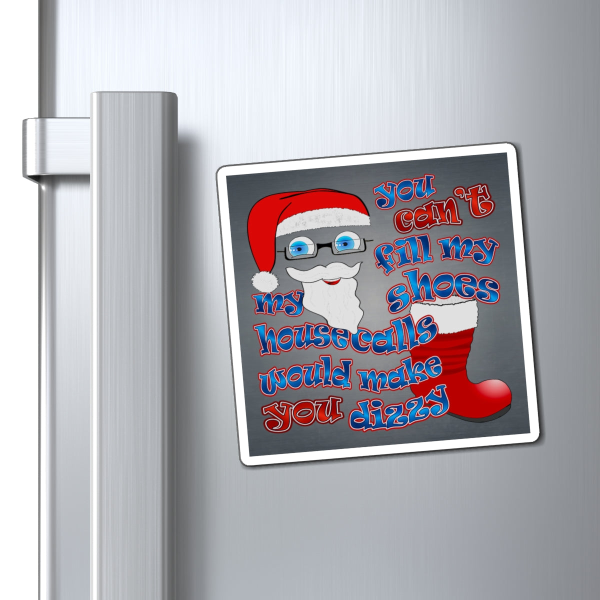 santa's shoes - Magnets - (grey-light grey)