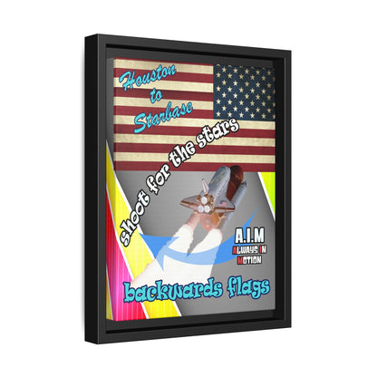 shoot for the stars - framed canvas art (rainbow split)