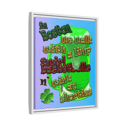 celtics logo - framed canvas art (light blue-purple wave)