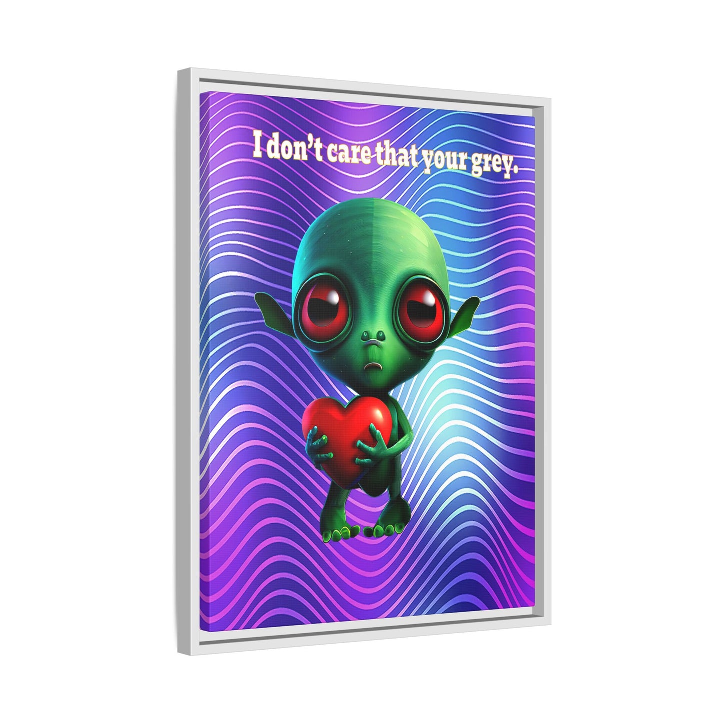 I don't care that your grey - framed canvas art (purple wave)