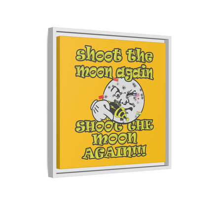 shoot the moon again - framed canvas art (yellow)