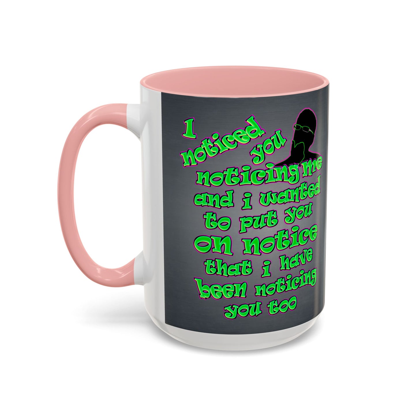 noticed you noticing - Accent Mug (grey-light grey)