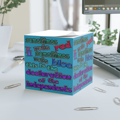 declaration of the independents - note cube (turquoise)