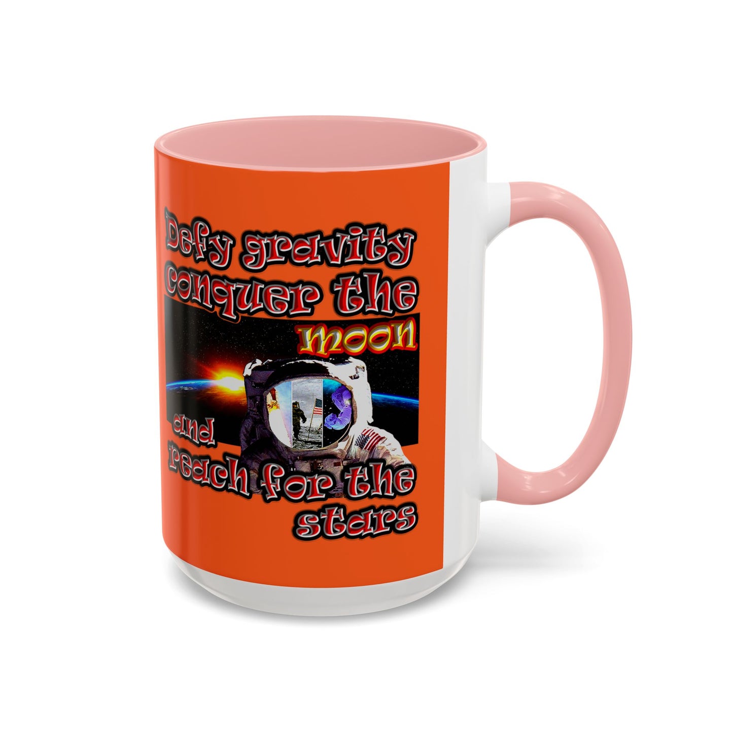 defy conquer reach - Accent Mug (orange)