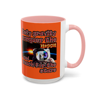 defy conquer reach - Accent Mug (orange)