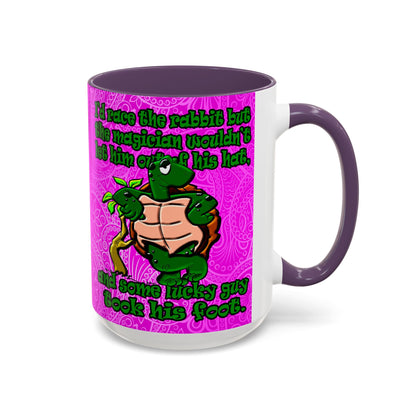 turtle race - Accent Mug (pink swirl)