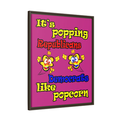 popping like popcorn - framed canvas art (pink)