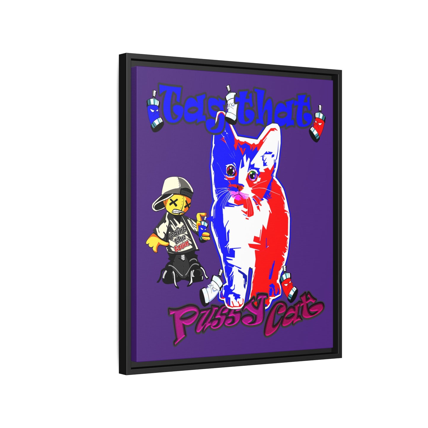 tag that - framed canvas art (purple)