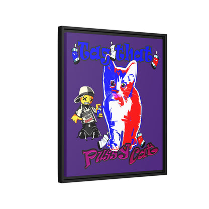 tag that - framed canvas art (purple)