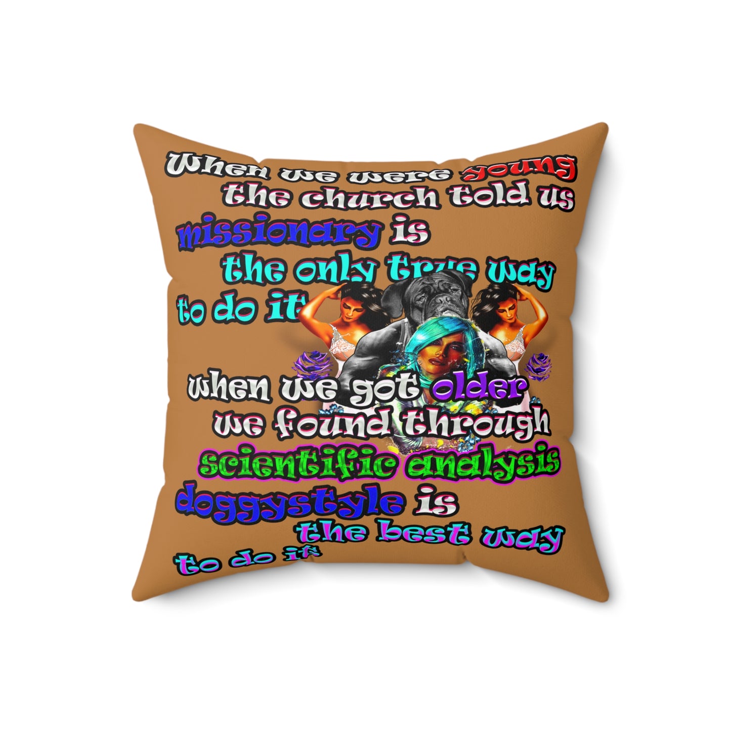 doggystyle - Spun Polyester Square Pillow - (light brown)