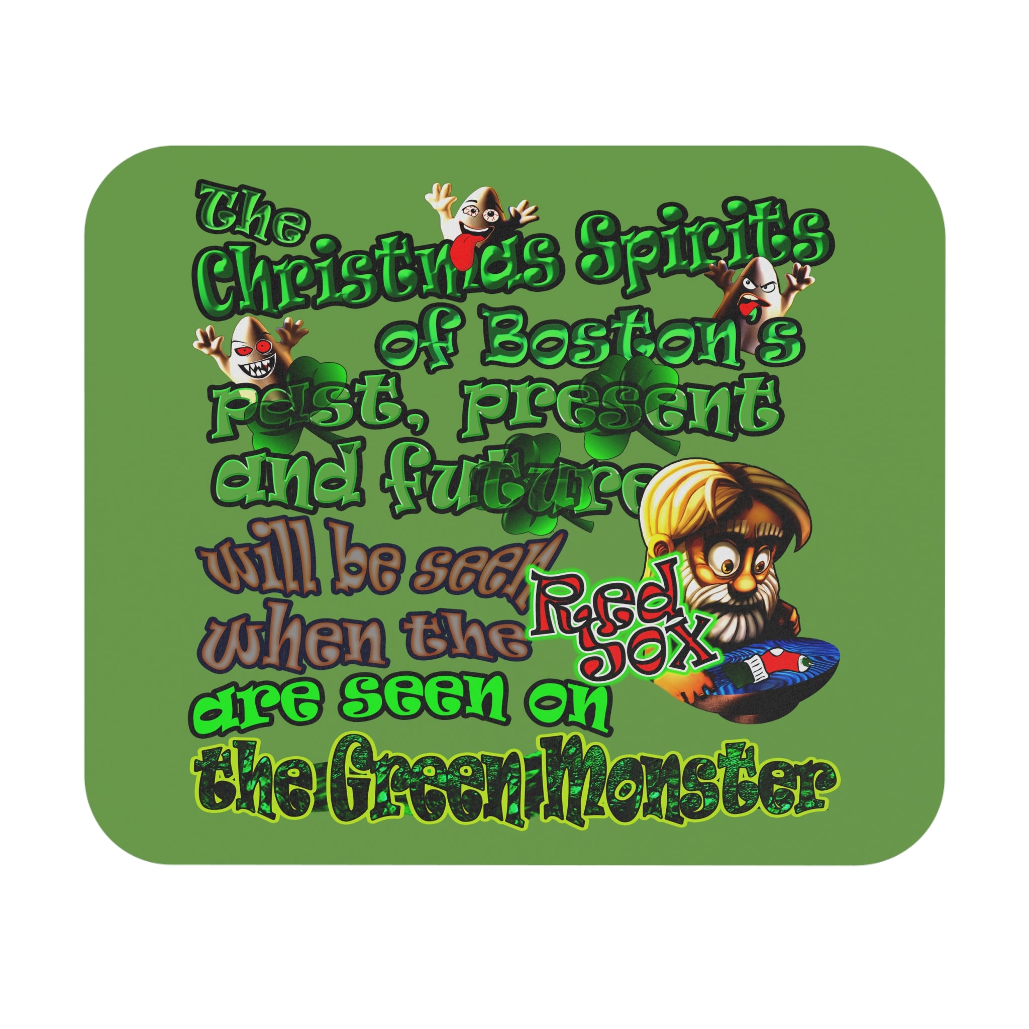 christmas spirits of boston - Mouse Pad (Rectangle) (green)