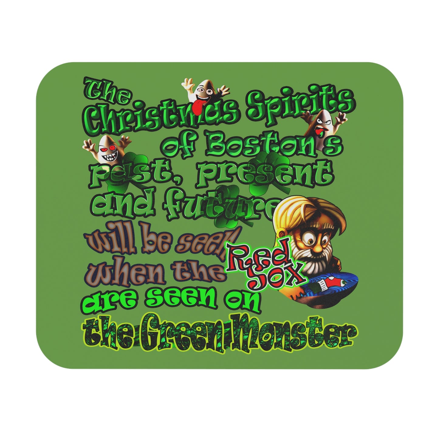 christmas spirits of boston - Mouse Pad (Rectangle) (green)