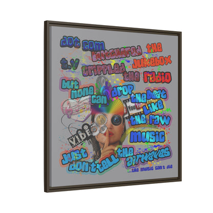 drop the beat - framed canvas art (grey)