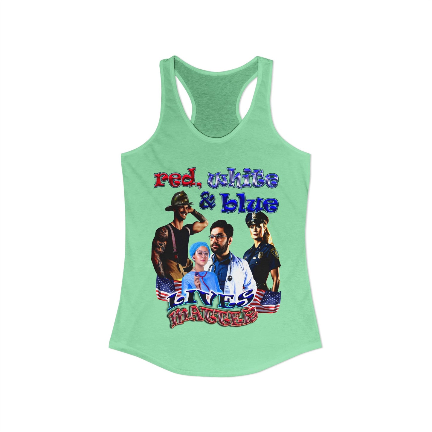rw&b lives matter - Women's Ideal Racerback Tank