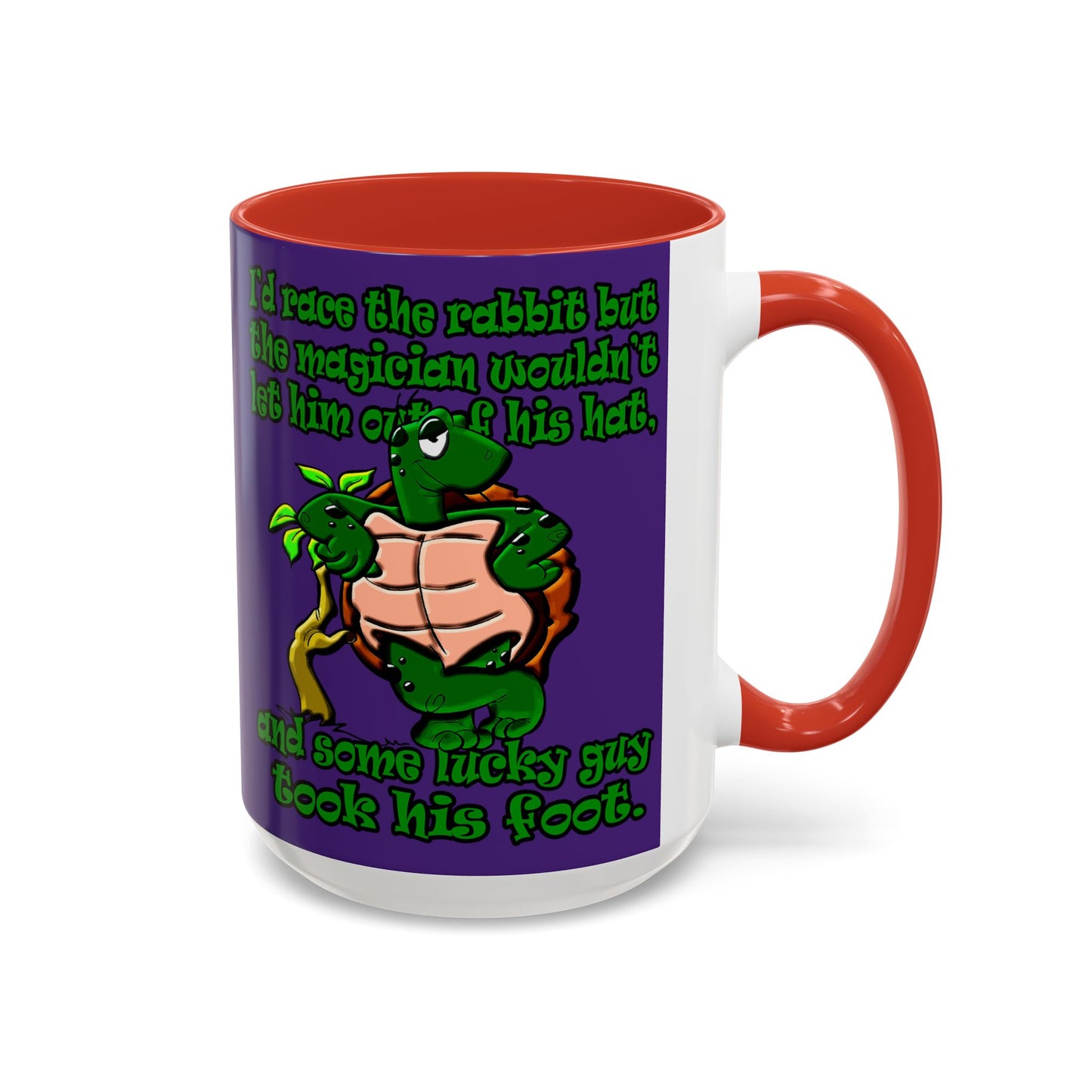turtle race - Accent Mug (purple)