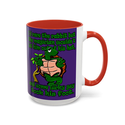 turtle race - Accent Mug (purple)