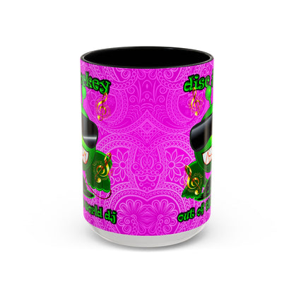 disc jockey - Accent Mug (pink swirl)